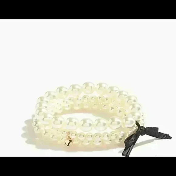 J Crew Pearl Stretch Bracelets Set of 3 - Picture 1 of 2